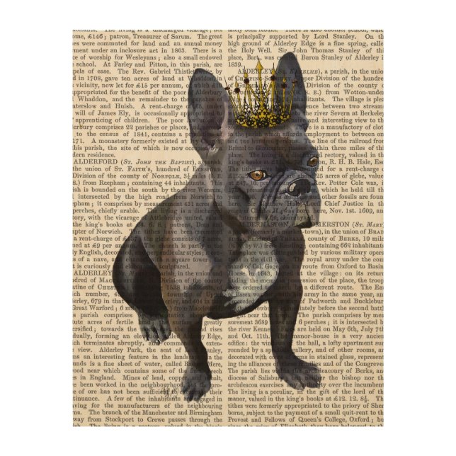French Bulldog King Wood Wall Art (Front)