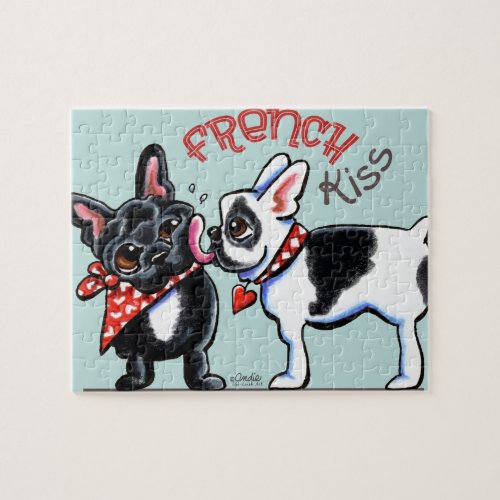 French Bulldog Kiss Jigsaw Puzzle