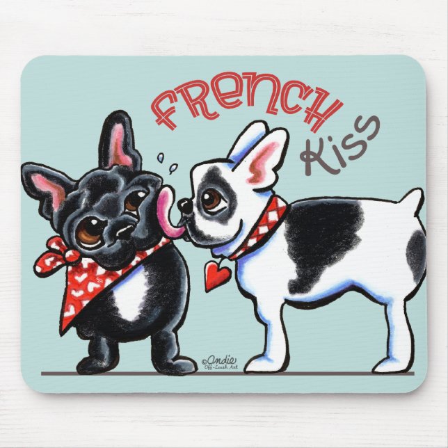 French Bulldog Kiss Mouse Pad (Front)