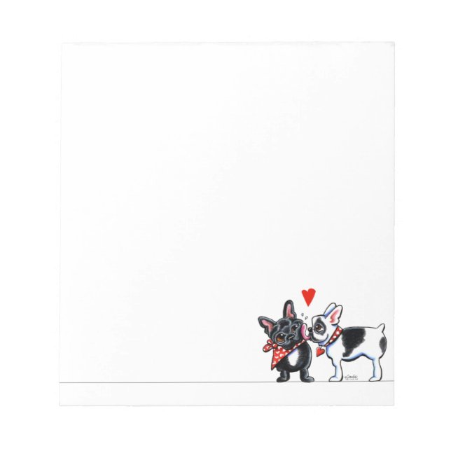 French Bulldog Kiss Notepad (Front)
