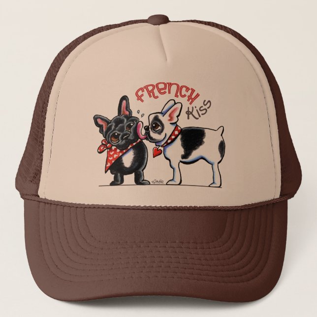 French Bulldog Kiss Trucker Hat (Front)