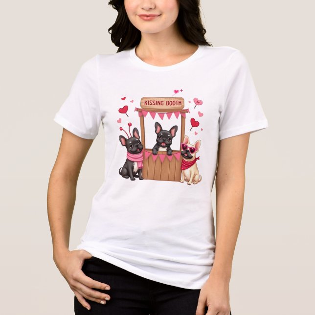 French Bulldog Kissing Booth Tri-Blend Shirt (Front)