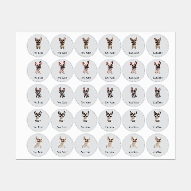 French Bulldog Labels (Sheet)