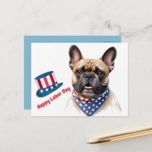 French Bulldog Labor Day French Bulldog Announcement Postcard