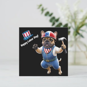 French Bulldog Labor Day French Bulldog Holiday Card