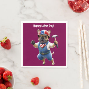 French Bulldog Labor Day French Bulldog Napkins
