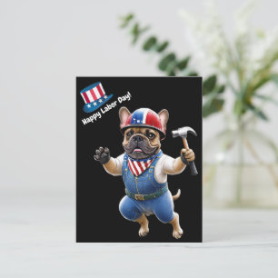French Bulldog Labor Day French Bulldog Postcard