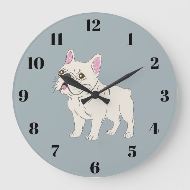 French Bulldog Large Clock (Front)