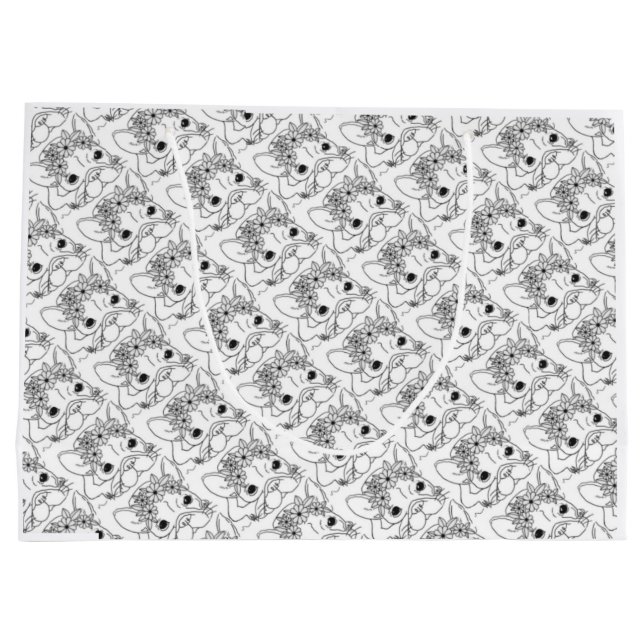 French Bulldog Large Gift Bag (Back)