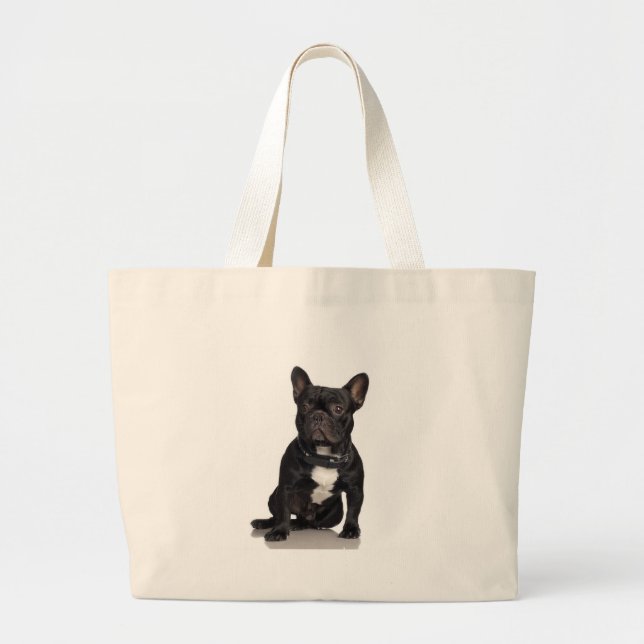 French Bulldog Large Tote Bag (Front)