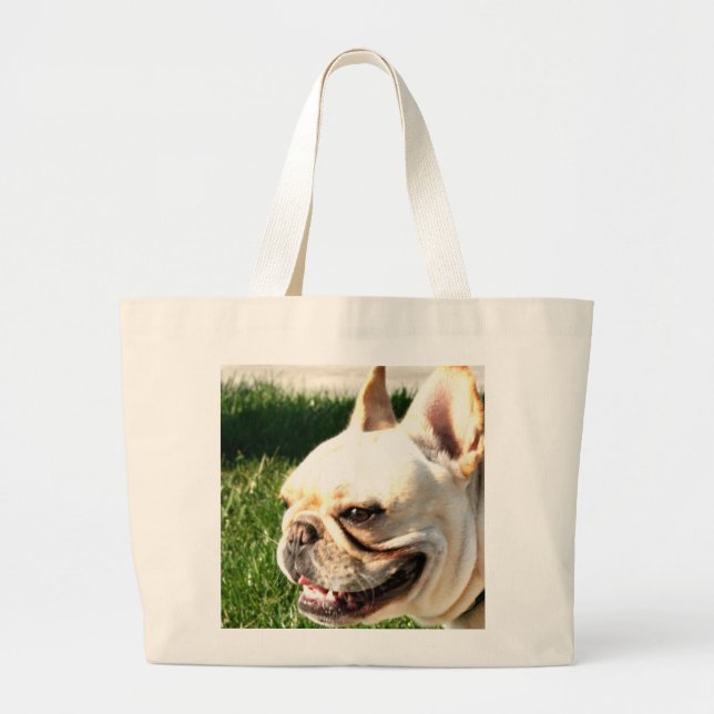 French Bulldog Large Tote Bag (Front)