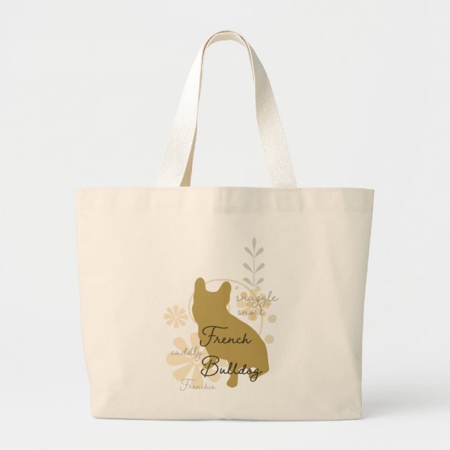 French Bulldog Large Tote Bag (Front)