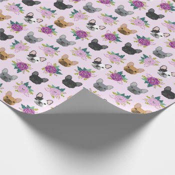 French Bulldog Lavender Florals Wrapping Paper by FriendlyPets at Zazzle