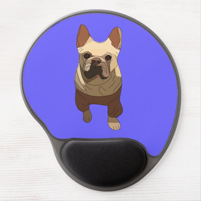 French Bulldog, Lavender Purple Gel Mouse Pad (Front)