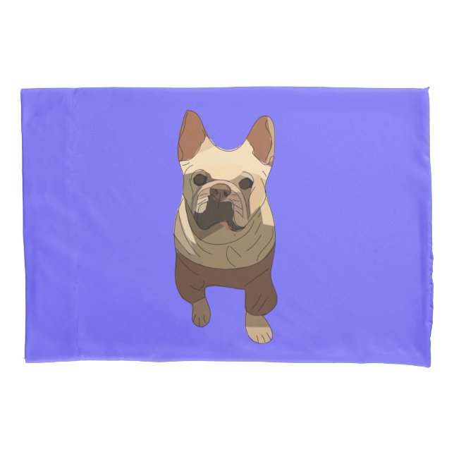 French Bulldog, Lavender Purple Pillow Case (Front)