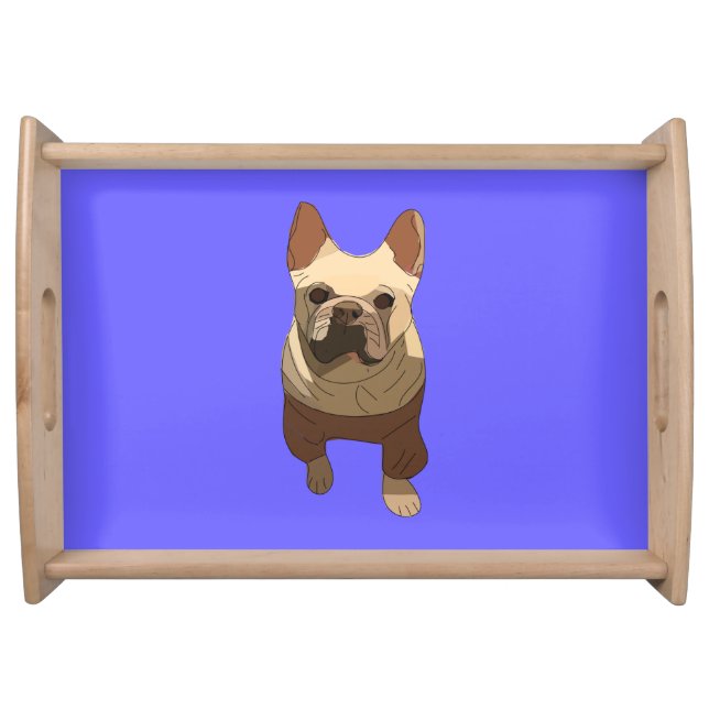 French Bulldog, Lavender Purple Serving Tray (Front)