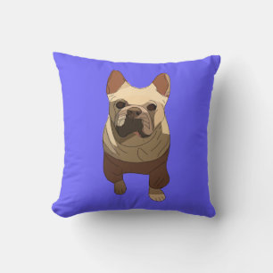 French Bulldog, Lavender Purple Throw Pillow