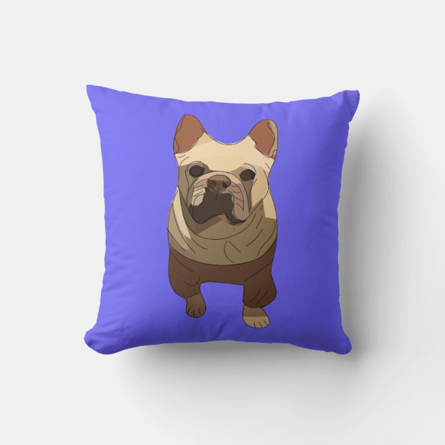 French Bulldog, Lavender Purple Throw Pillow (Front)