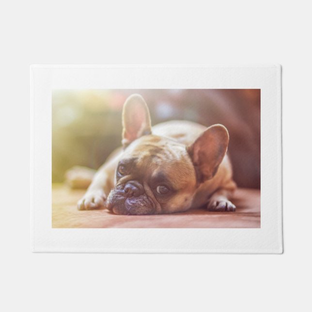 french bulldog laying doormat (Front)