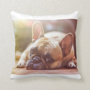 french bulldog laying throw pillow