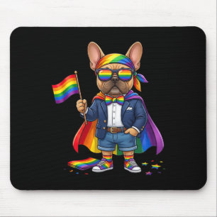 French Bulldog Lgbt Rainbow Lesbian Gay Pride Mouse Pad