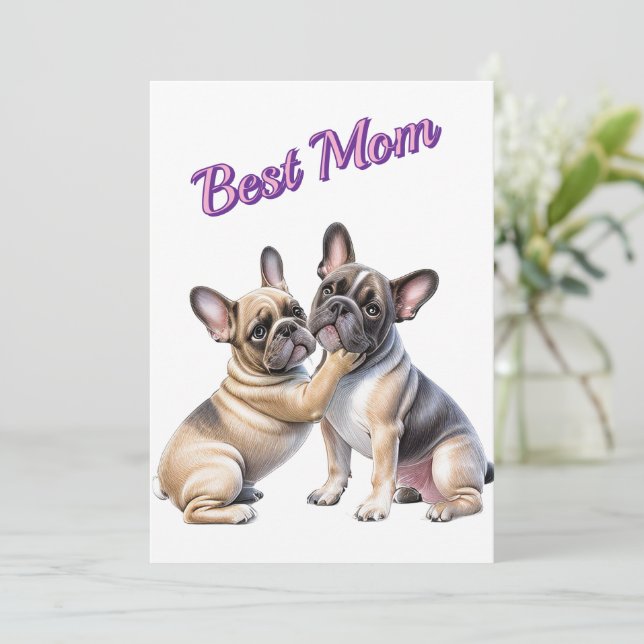 French Bulldog Liebe französische Bulldogge  Thank You Card (Standing Front)