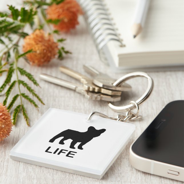 french bulldog life keychain (Front Right)