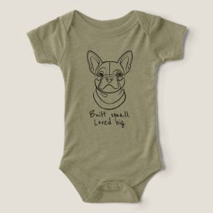 French Bulldog Line Art. Built Small. Loved Big. Infant T-shirt