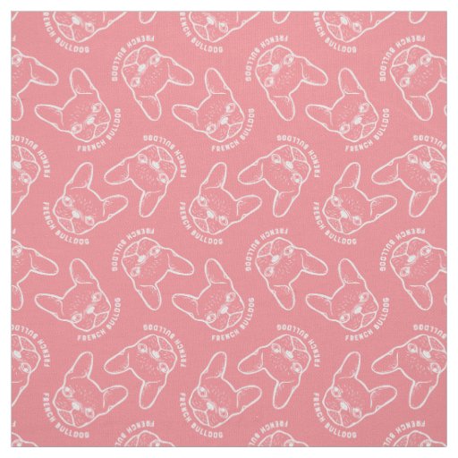 French Bulldog Line Art Fabric