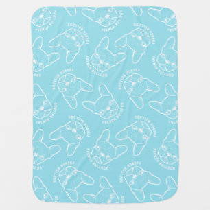 French Bulldog Line Art Receiving Blanket