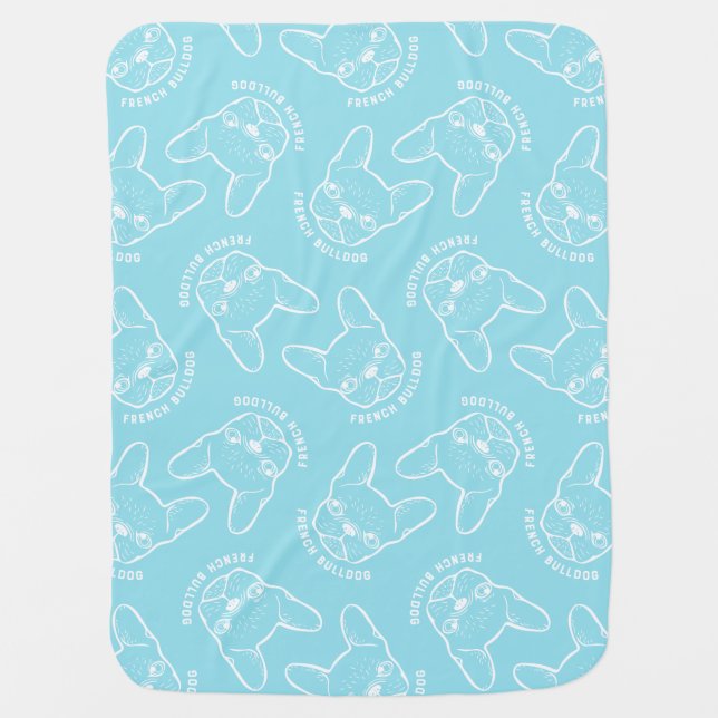 French Bulldog Line Art Receiving Blanket (Front)