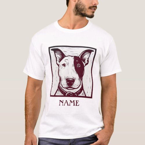 French Bulldog linoryt T_shirt