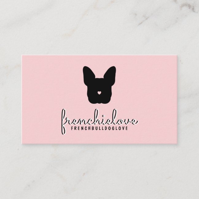 French bulldog logo simple pet sitter groomer vet business card