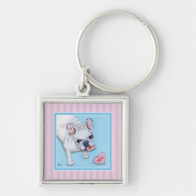 French Bulldog Love 1 Keychain (Front)