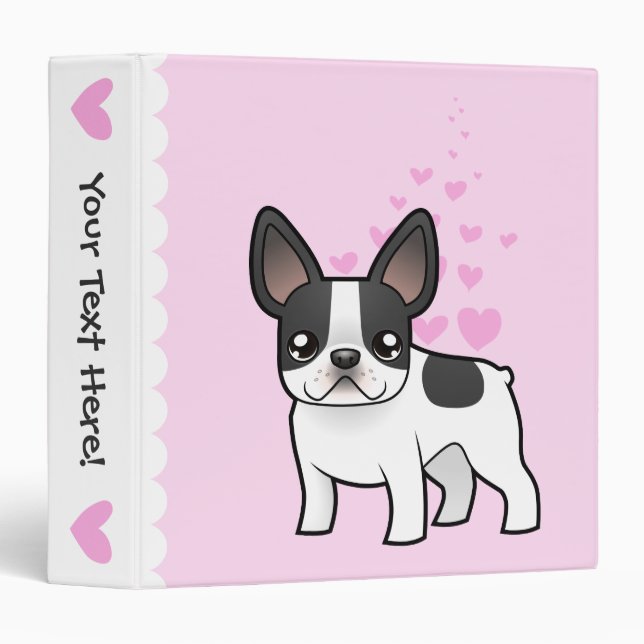 French Bulldog Love 3 Ring Binder (Front/Spine)