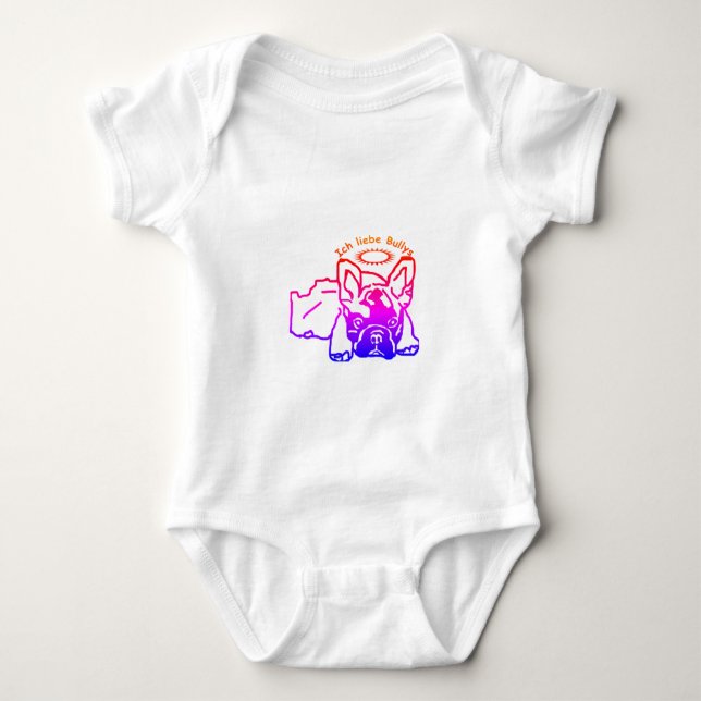 French Bulldog Love French Bulldog Baby Bodysuit (Front)
