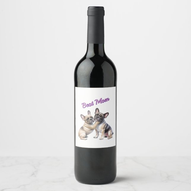 French Bulldog Love French Bulldog  Wine Label (Front)