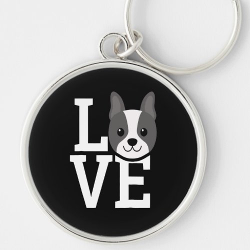 French Bulldog  Love Frenchie Good Gift Dog Lover Keychain