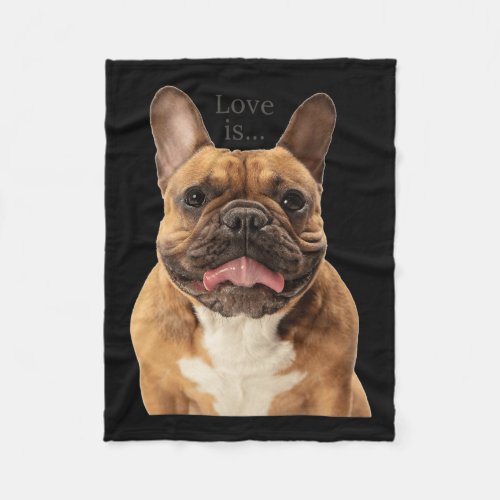 French Bulldog Love Frenchie Mom Dad Dog Puppy  Fleece Blanket