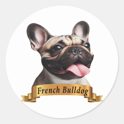 French Bulldog love friendly cute sweet dog Classic Round Sticker
