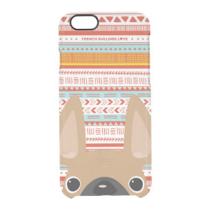 French Bulldog Love Geometric Case - iPhone CLEAR