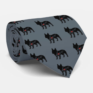 French Bulldog Love Neck Tie