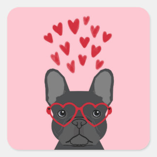 French Bulldog Love Stickers - cute dog