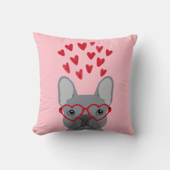 French Bulldog Love Valentines PIllow (Front)