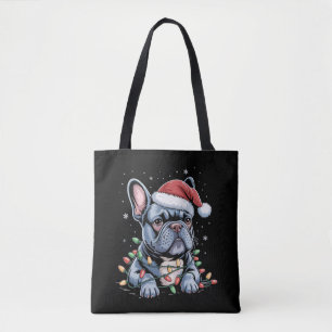 French Bulldog Lover Frenchie Christmas Hat Xmas  Tote Bag