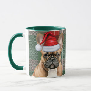 French Bulldog Lover Holiday Plaid Christmas Mug