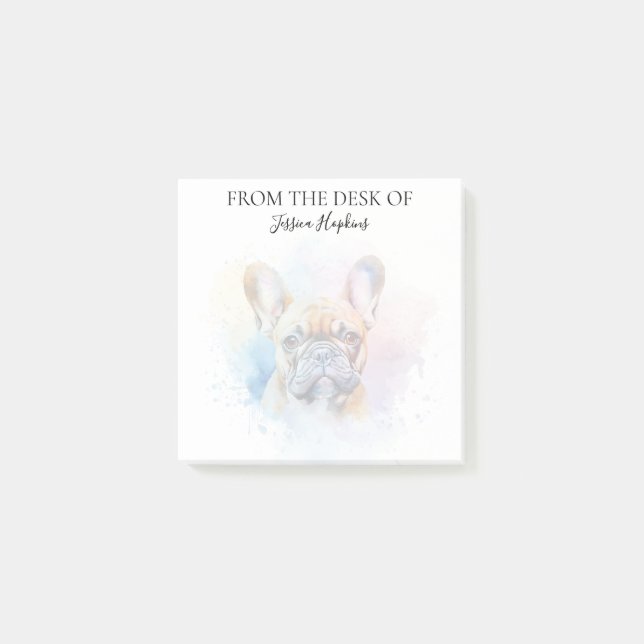 French Bulldog Lover Monogrammed Dog Post-it Notes (Front)