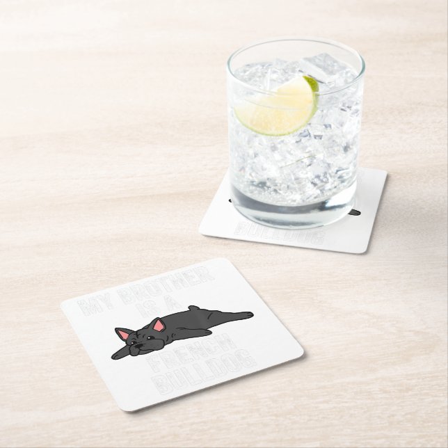 French Bulldog Lover Stone Coaster| Lover Gift Square Paper Coaster (Insitu)