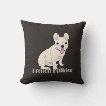 French Bulldog Lovers Brown Throw Pillow by FavoriteDogBreeds at Zazzle