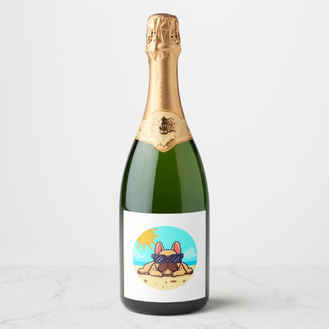 French Bulldog Lovers Sparkling Wine Label (Front)